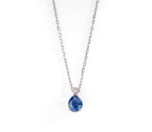 Charger l'image dans la galerie, Collier en or gris orné d'un saphir poire