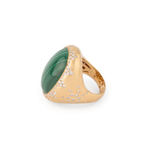 Charger l'image dans la galerie, Bague or jaune brossée ornée d'une malachite