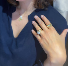 Charger l'image dans la galerie, Bague or jaune et platine godronnée diamant