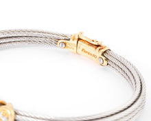 Charger l'image dans la galerie, Bracelet acier ,or et diamants de la maison Fred modèle force 10