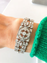 Charger l'image dans la galerie, Bracelet Art Déco en platine entièrement pavé de diamant