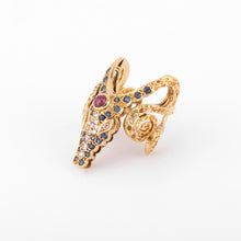 Charger l'image dans la galerie, Bague or jaune tête de crocodile de la maison Lalaounis