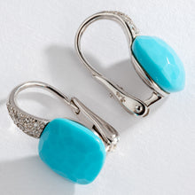 Charger l'image dans la galerie, Boucles d'oreilles Pomellato modèle Capri en or gris et turquoise
