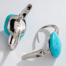 Charger l'image dans la galerie, Boucles d'oreilles Pomellato modèle Capri en or gris et turquoise
