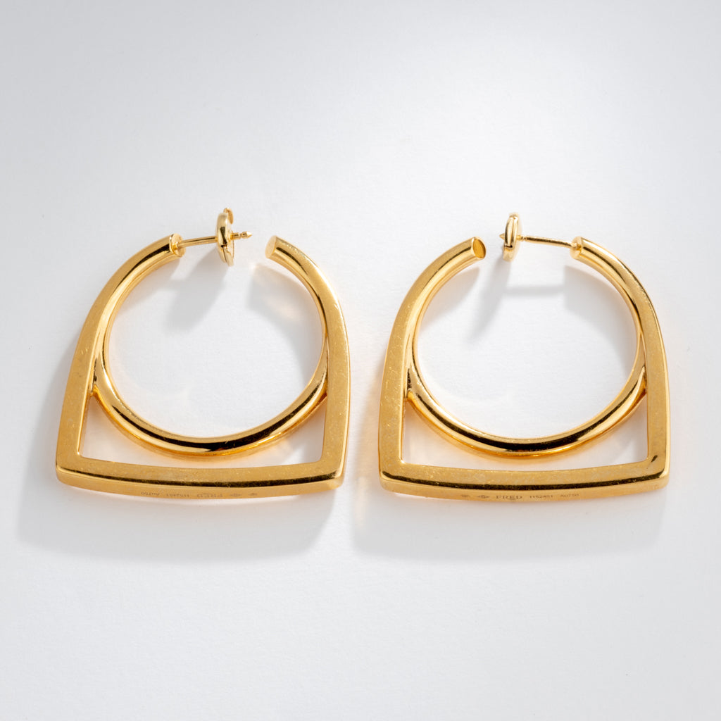 Boucles d'oreille en or jaune de la maison Fred, modèle Success
