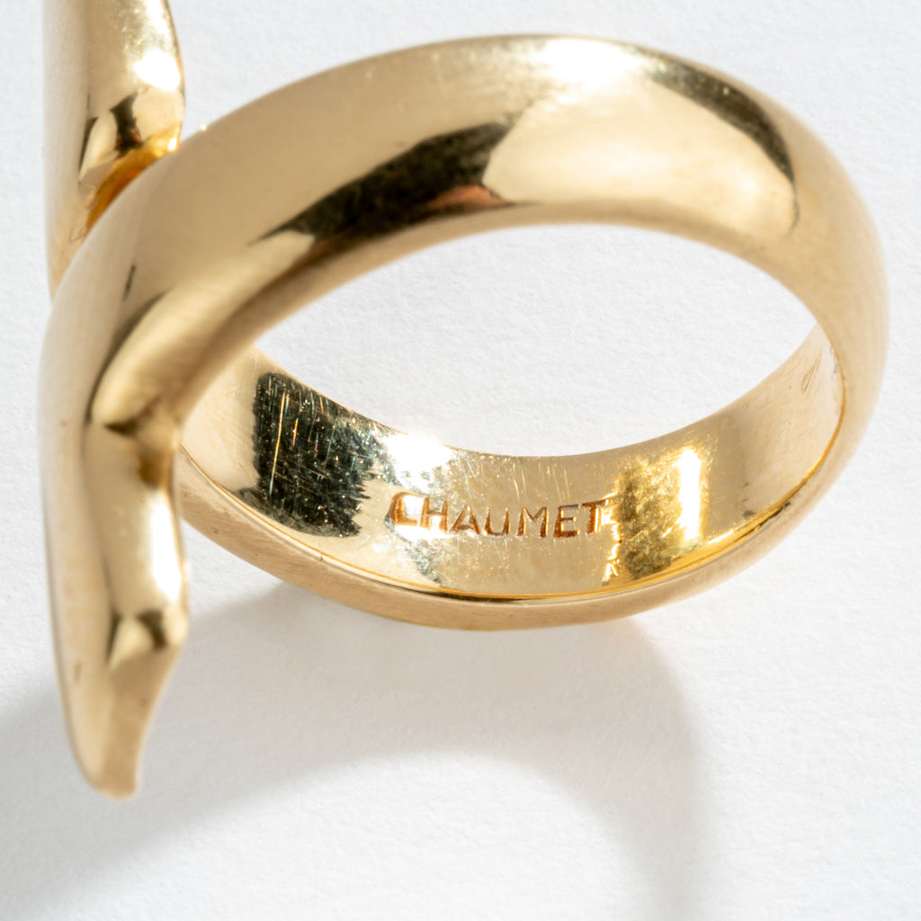 Bague or jaune géometrique de la maison Chaumet