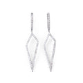 Boucles d'oreilles en gris  à formes géométriques ajourées,pavées de diamant