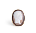 Bague en or jaune en camée agate représentant une tête d'homme