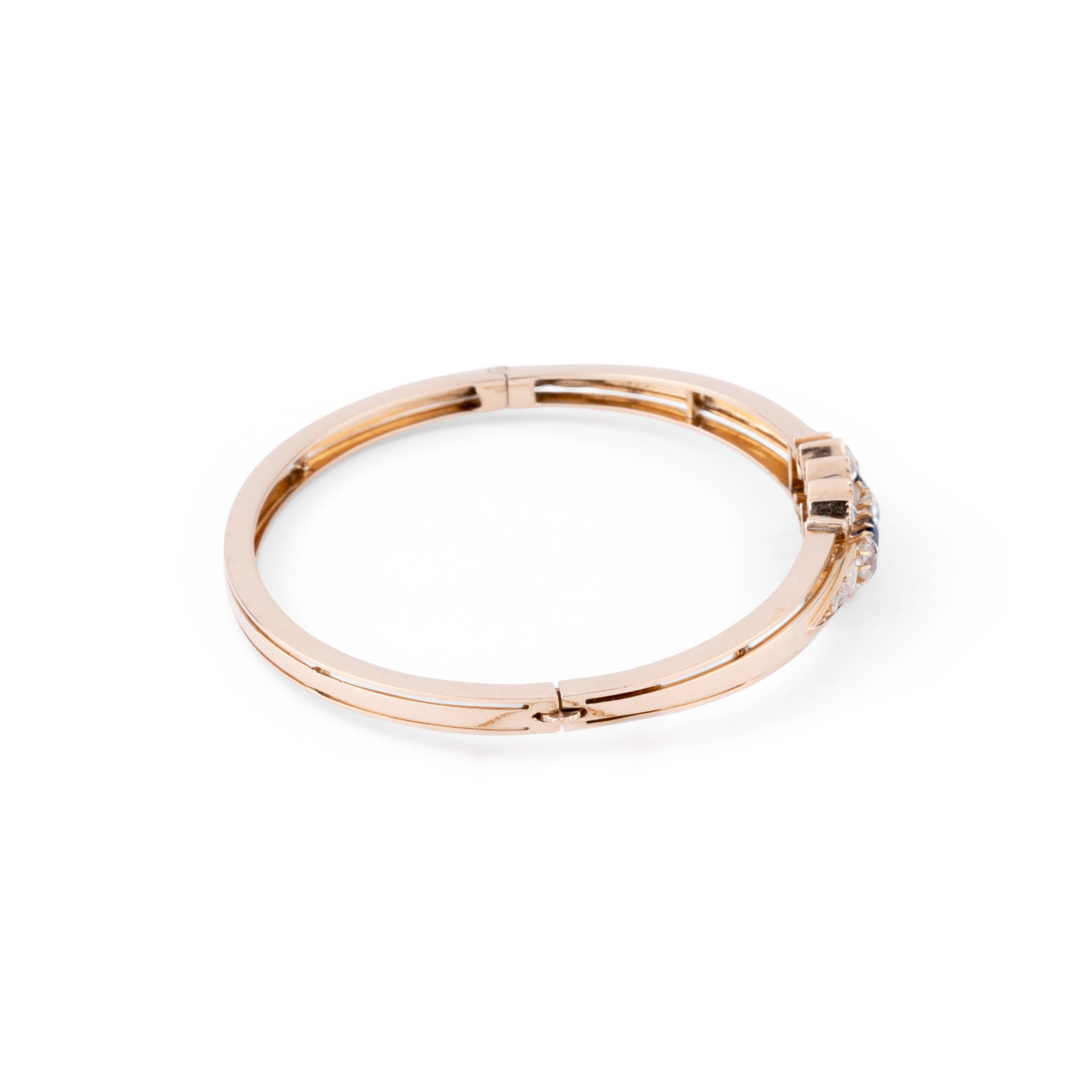 Bracelet or rose saphirs et diamants