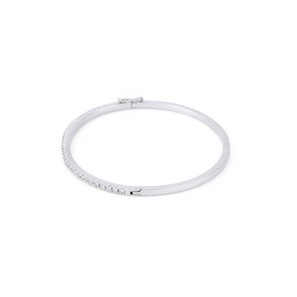 Bracelet jonc en or gris et diamants