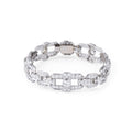 Bracelet Art Déco en platine et diamants à motifs géométriques