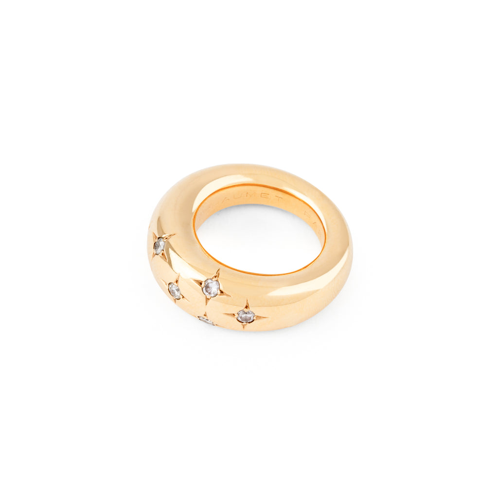 Bague jonc de la Maison Chaumet ornée de diamants