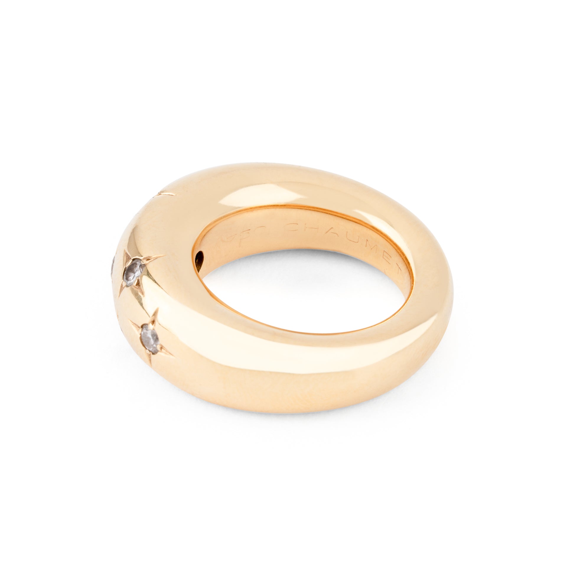 Bague jonc de la Maison Chaumet ornée de diamants