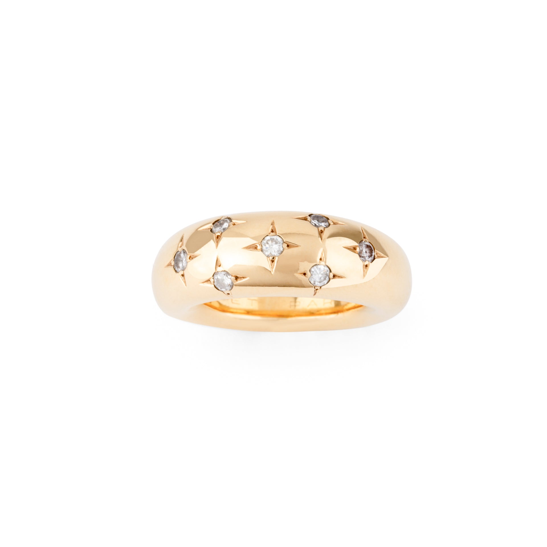 Bague jonc de la Maison Chaumet ornée de diamants