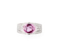 Bague or gris et saphir rose