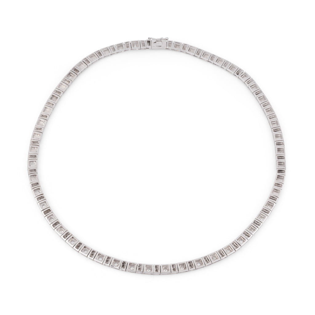 Collier en or gris et diamant