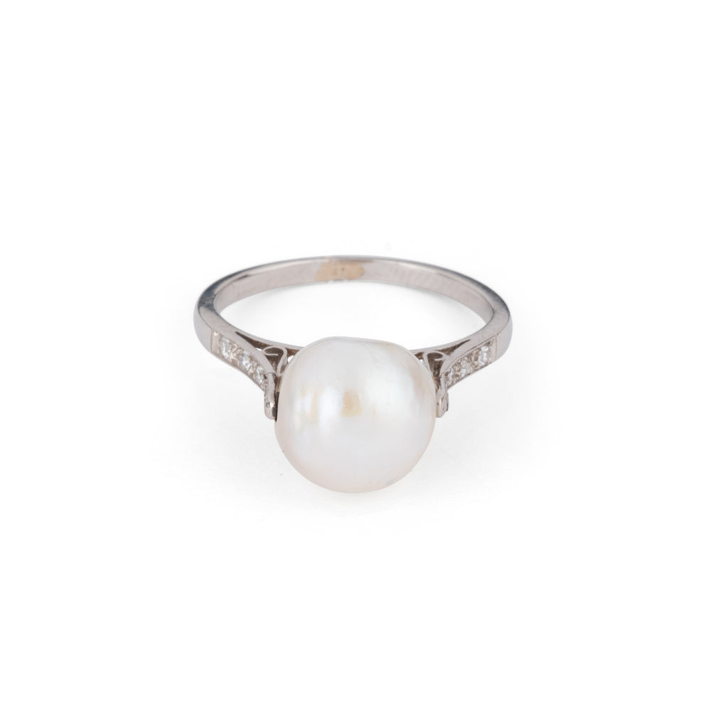 Bague Perle Akoya et platine