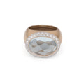 Bague or rose sablé signée de la maison italienne Pomellato ornée d'une aigue marine
