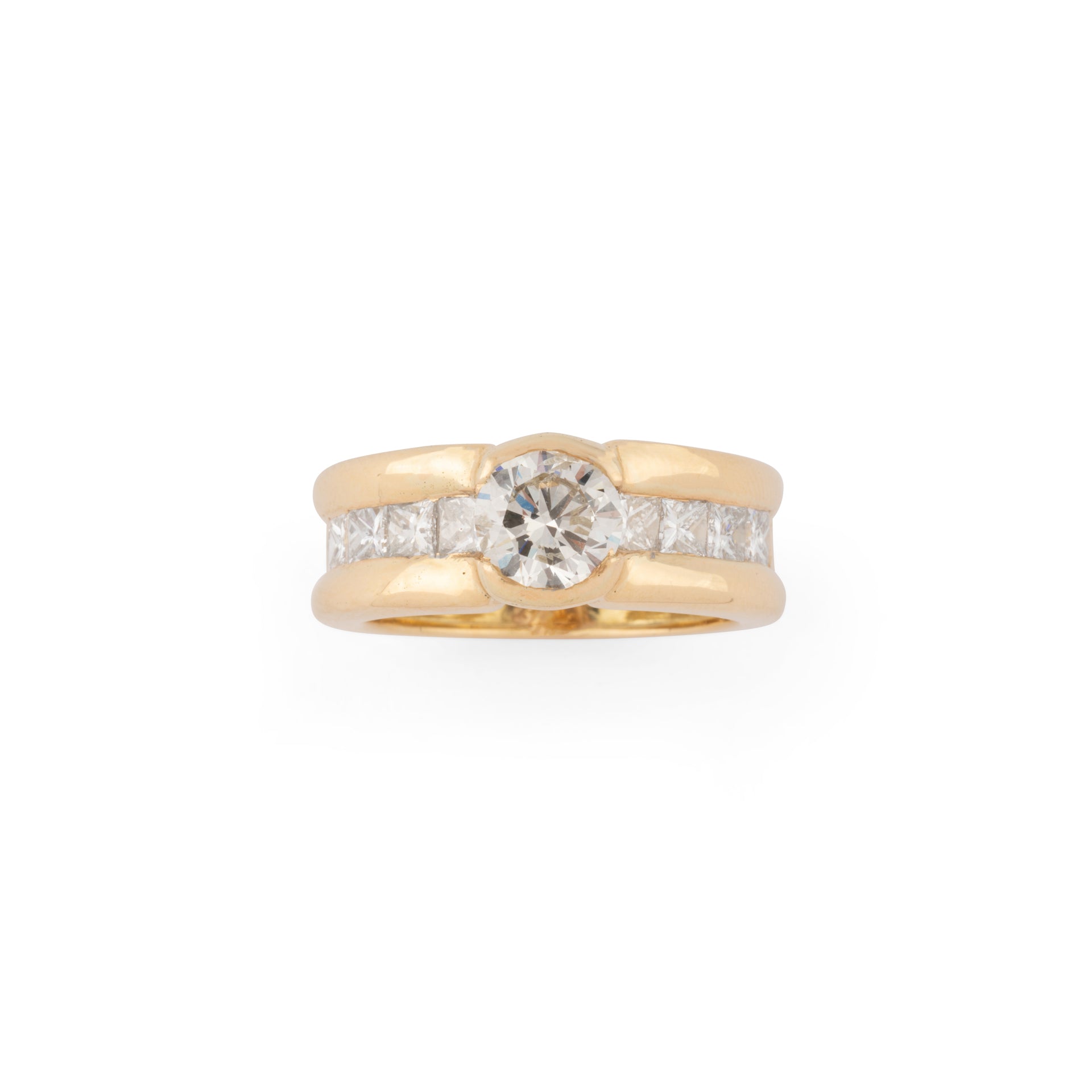 Bague solitaire ornée d'un diamant taille brillant d'environ 1,21 cts