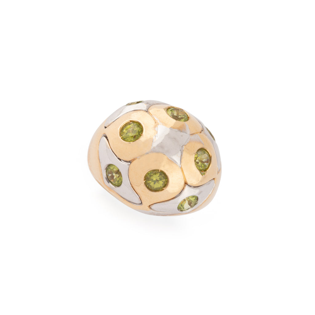 Bague boule de la maison Bvlgari en péridot  en or bi-colore