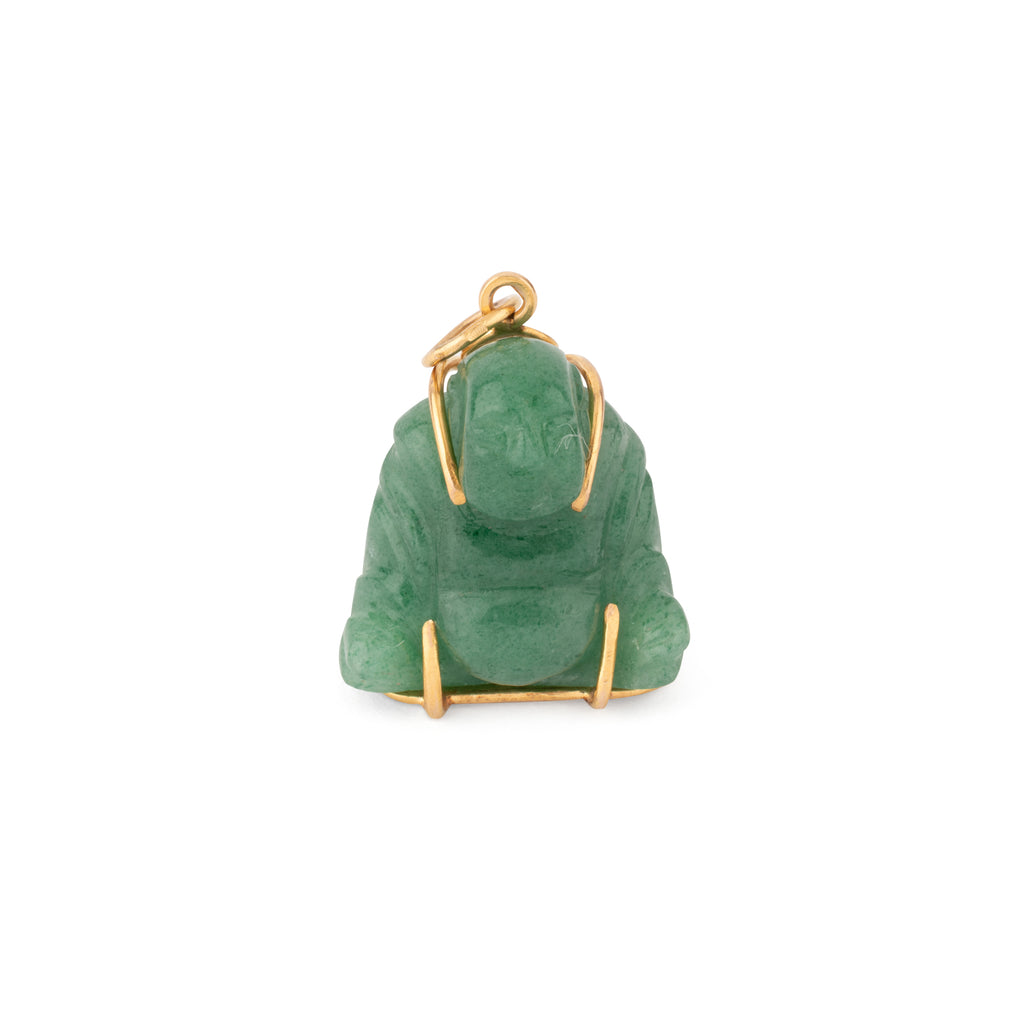 Pendentif représentant un Bouddha sculpté en l'aventurine
