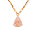 Pendentif représentant un Bouddha quartz rose sculptée
