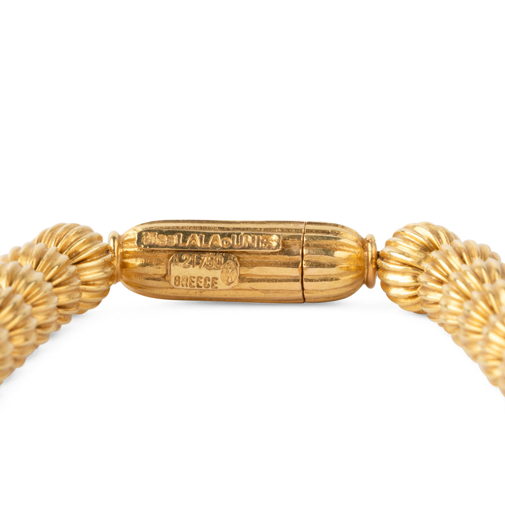 Collier en boules d'or jaunes ciselées de la maison Lalaounis