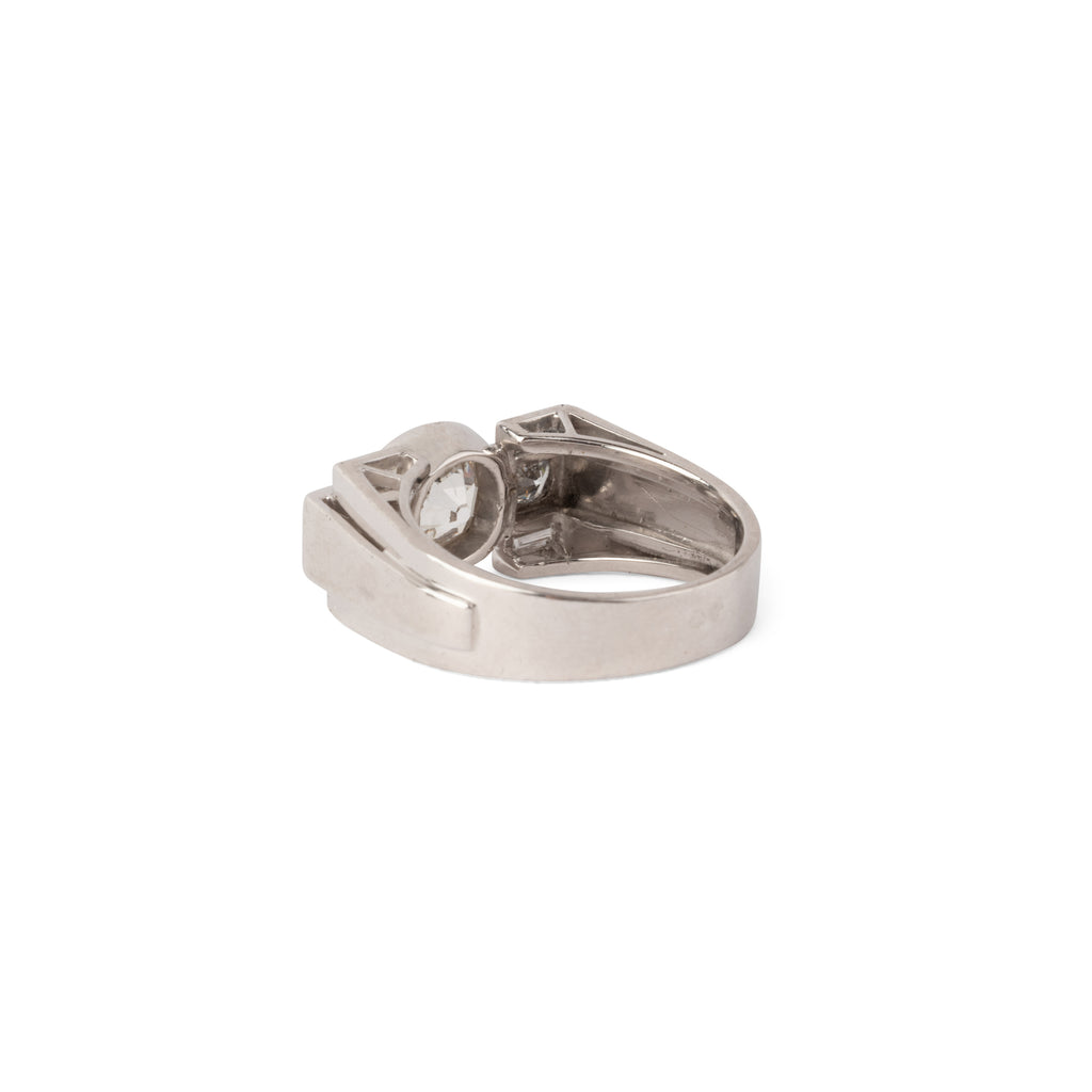 Bague platine Art déco et diamant