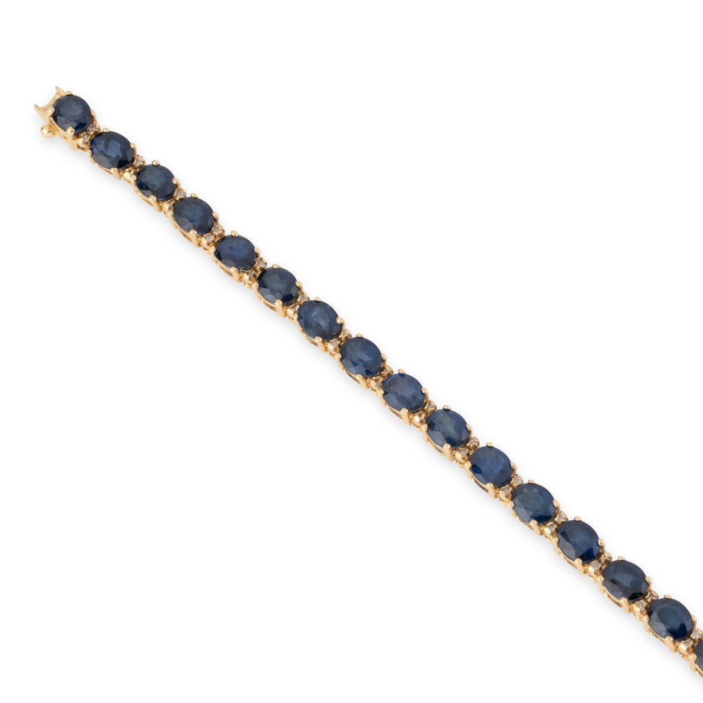 Bracelet or jaune, diamants et saphirs