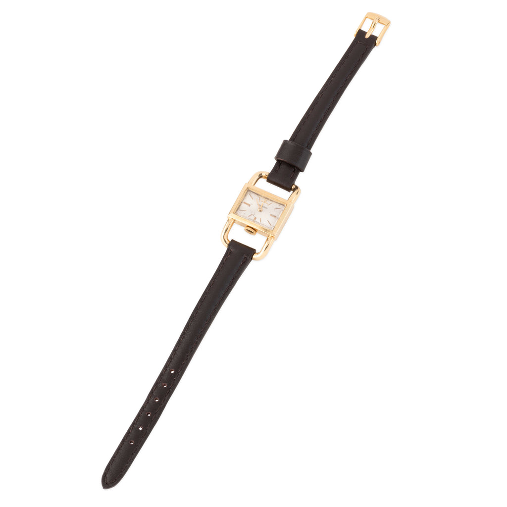 Jaeger-Lecoultre "Etrier" watch in gold and leather