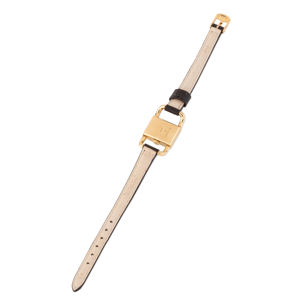 Jaeger-Lecoultre "Etrier" watch in gold and leather