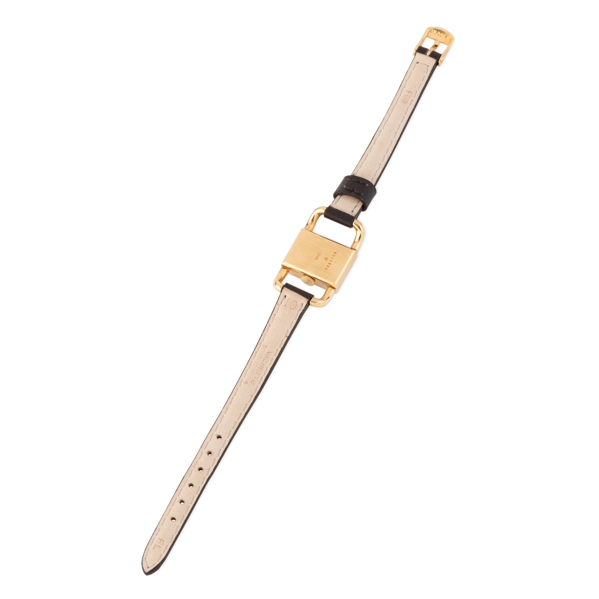 Jaeger-Lecoultre "Etrier" watch in gold and leather