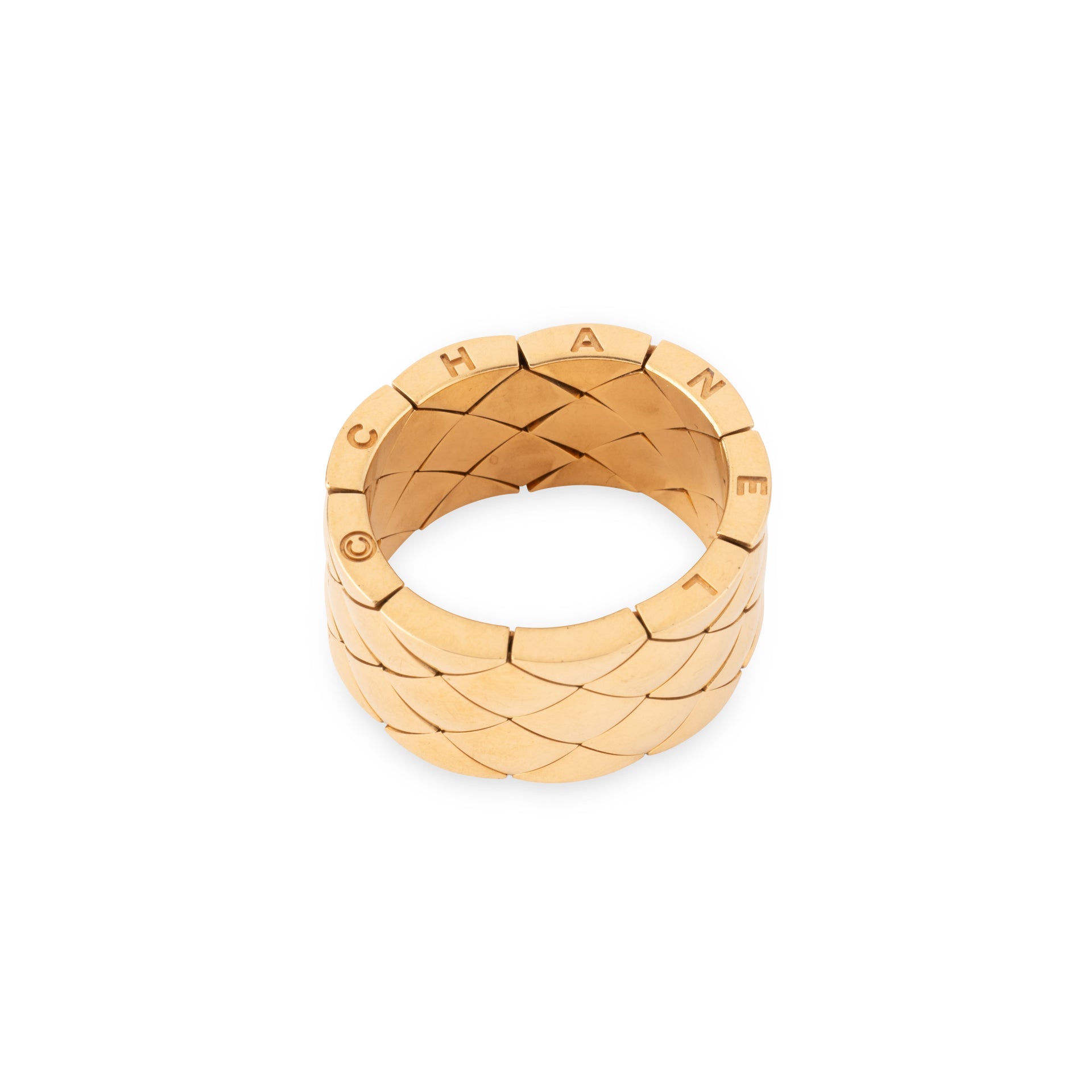 Bague Chanel "Matelassé" en or jaune