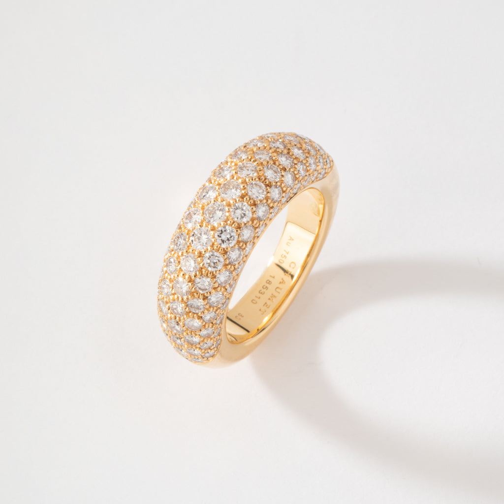 Bague jonc or jaune  en diamant de la maison Chaumet