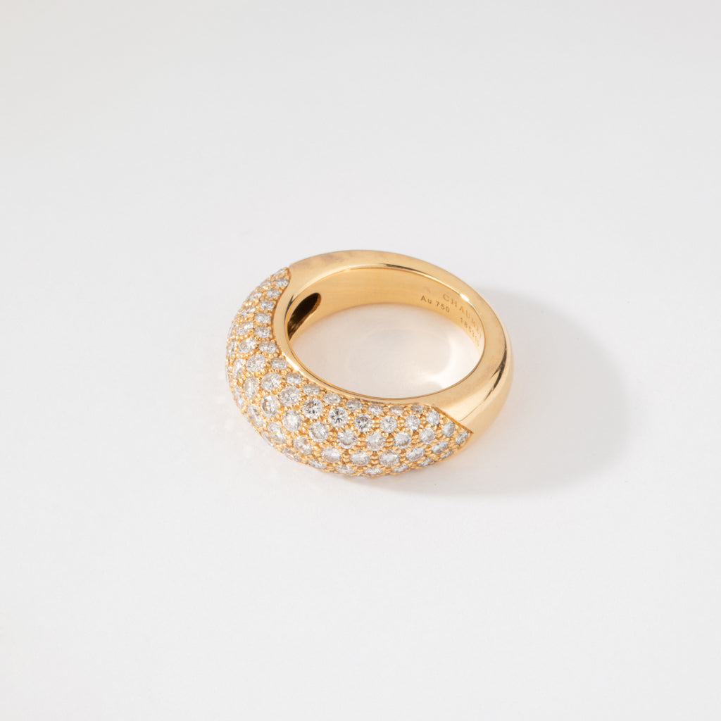 Bague jonc or jaune  en diamant de la maison Chaumet