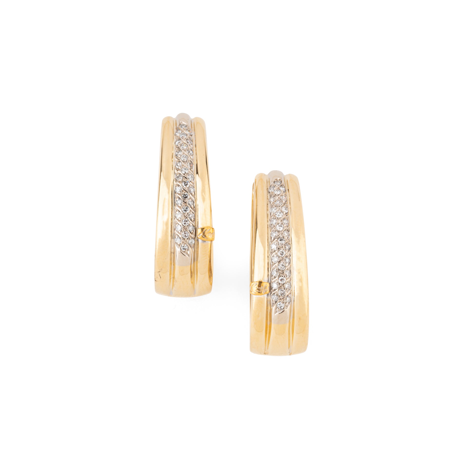 Créoles en diamants sur or jaune