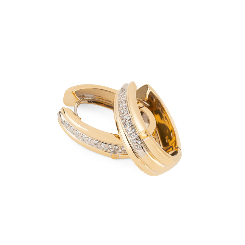 Créoles en diamants sur or jaune
