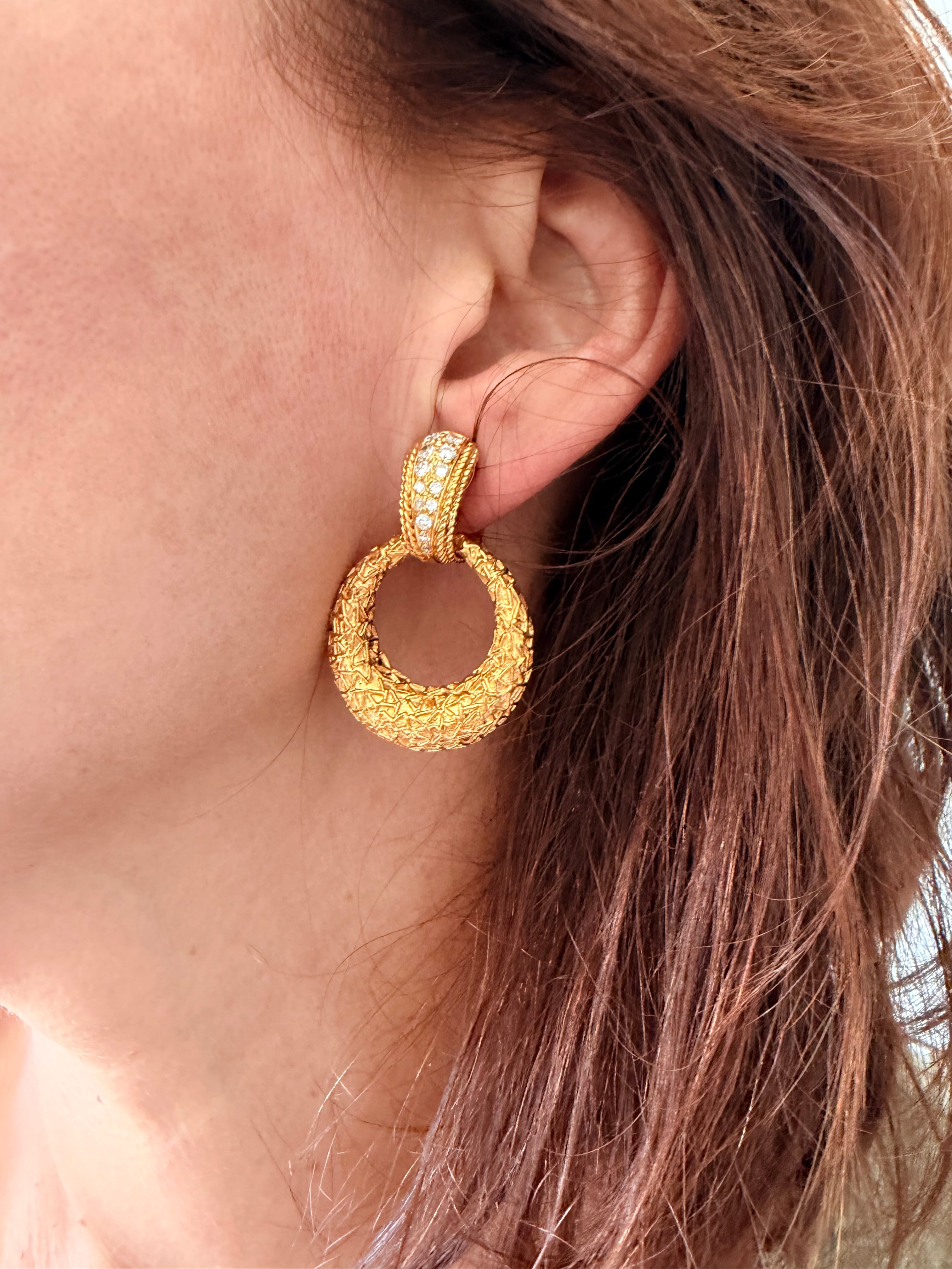 Boucles d'oreilles interchangeable Van Cleef & Arpels avec diamants
