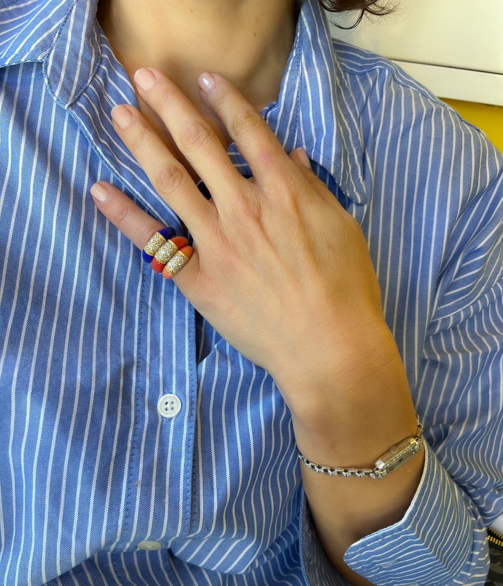 Bague Van Cleef &amp; Arpels, collection Philippine en or jaune et corail