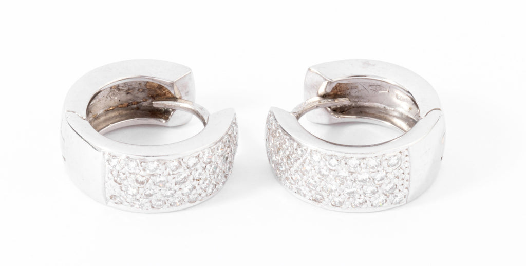 Boucles d'oreilles en demi créole en or gris et diamant