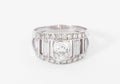 Bague en diamant et platine forme bandeau