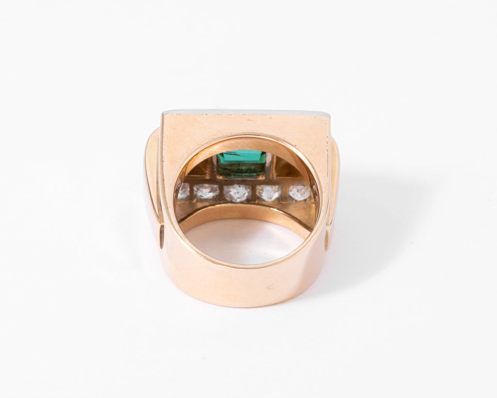 Bague Tank Tourmaline verte