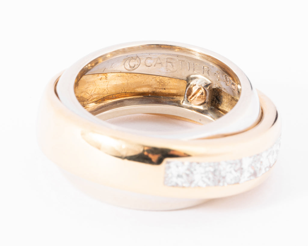 Cartier two-tone princess-cut diamond band ring