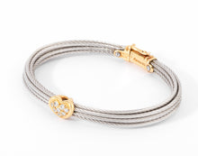 Charger l'image dans la galerie, Bracelet acier ,or et diamants de la maison Fred modèle force 10
