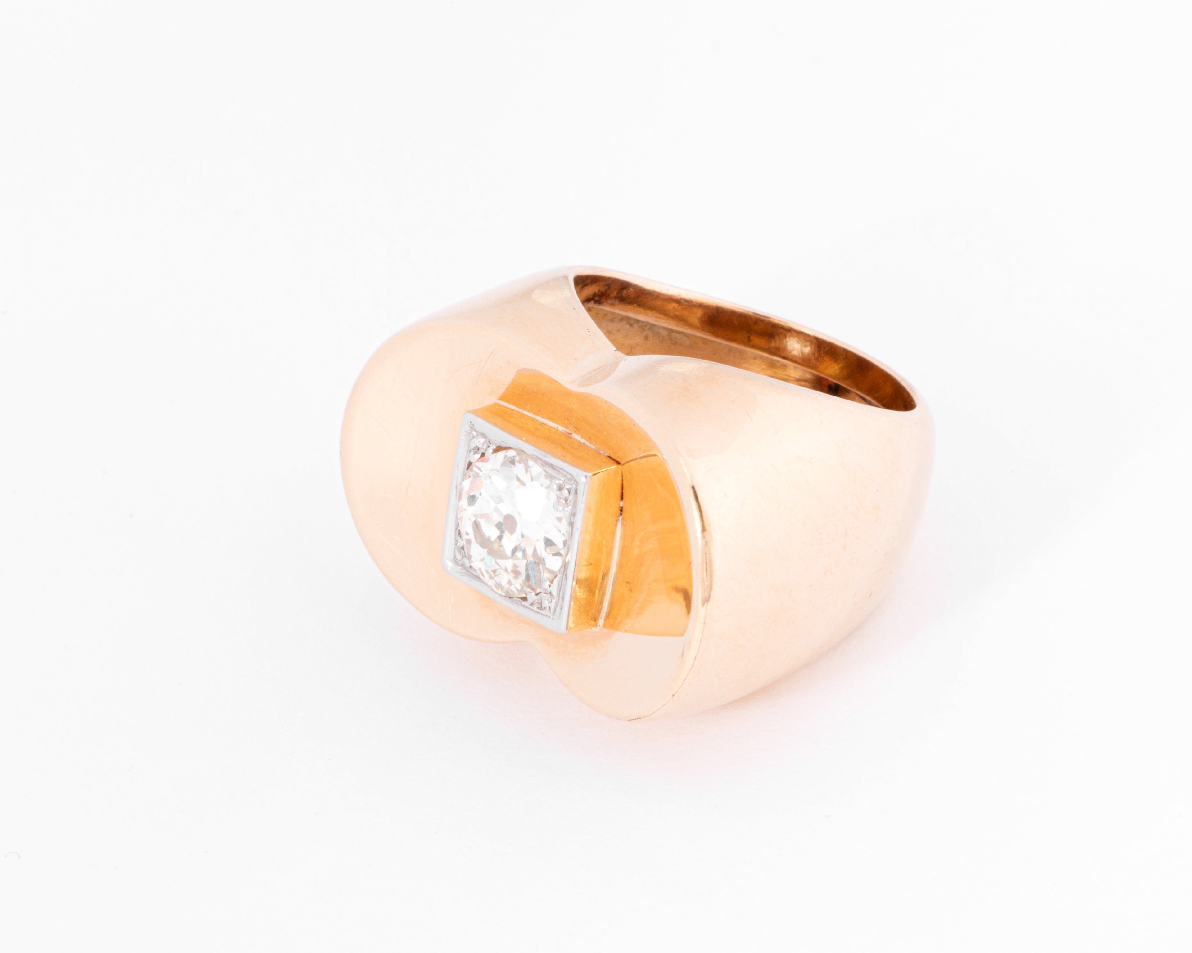 Bague Tank ornée d'un diamant