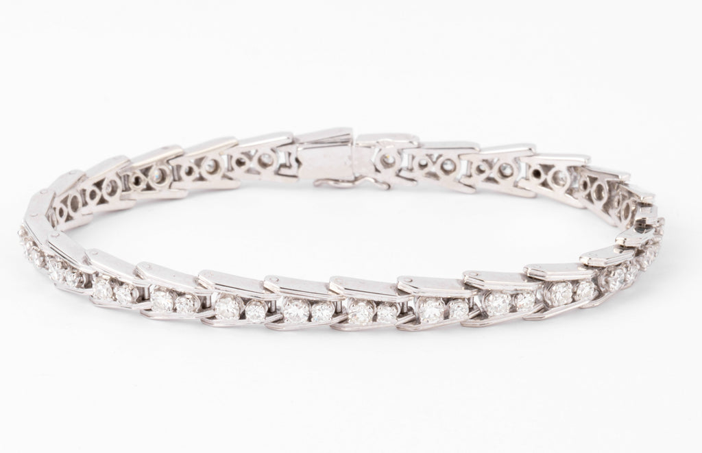 Bracelet riviere en diamant or gris et platine