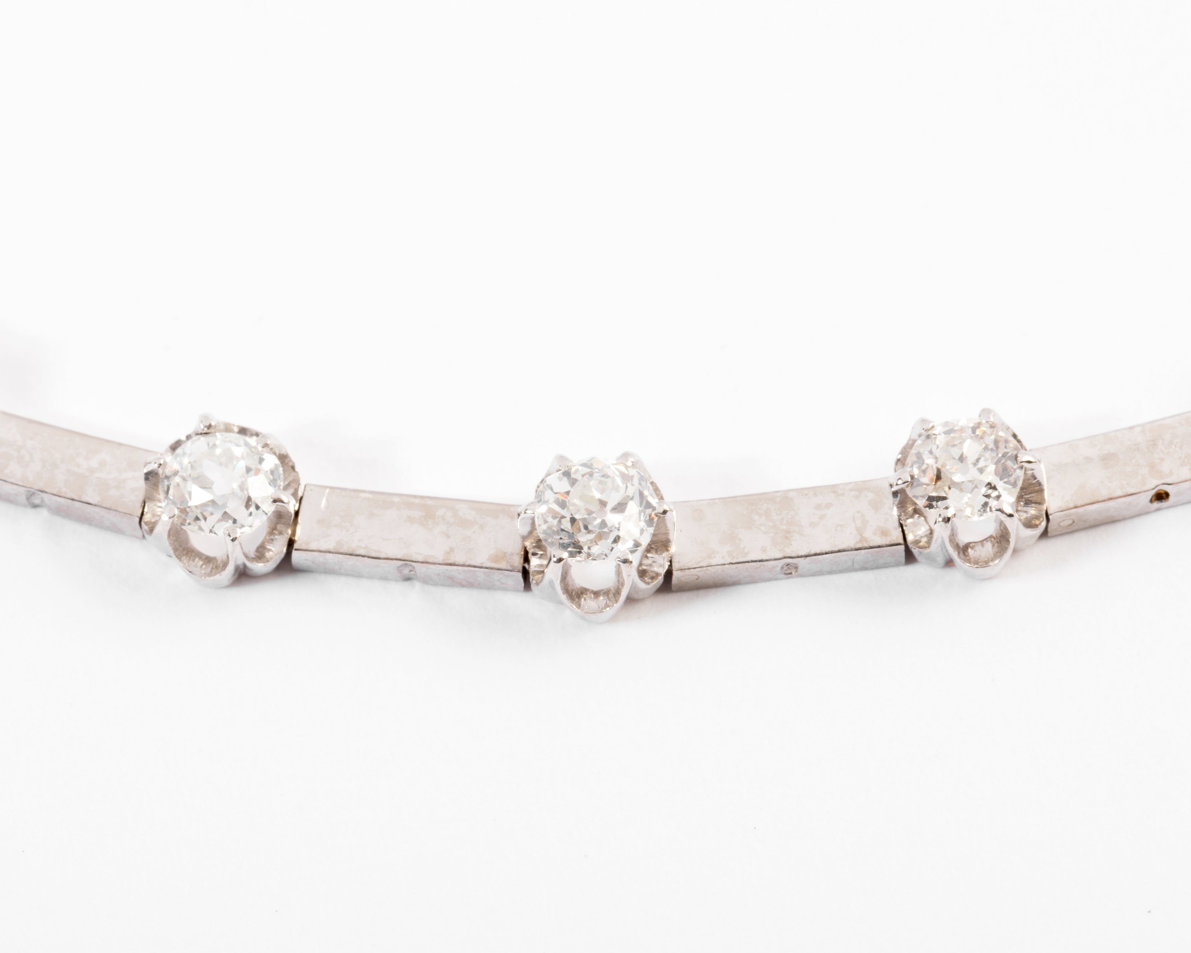 collier en diamant et or gris des 1960