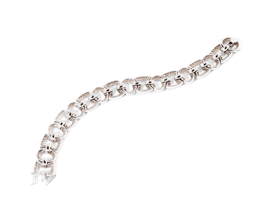 Bracelet or gris et diamant