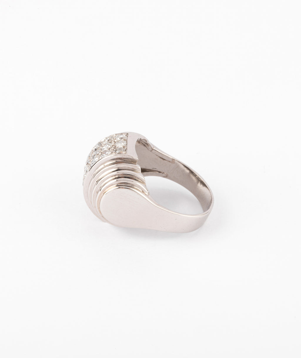 Bague platine et diamant à gradins