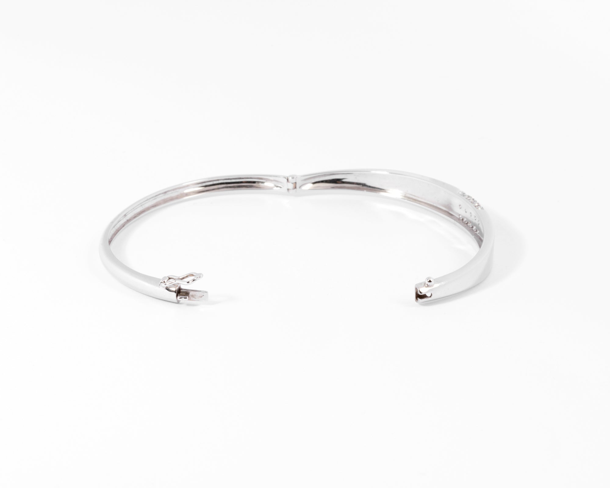 Bracelet jonc or gris et diamant